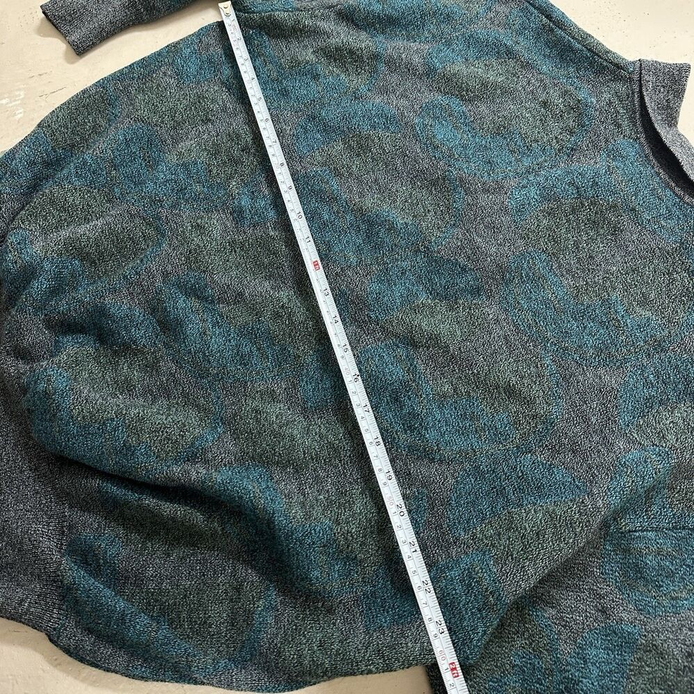 Zanella Italy Wool Sweater Heathered Blue Gray Size Large - Picture 7 of 8